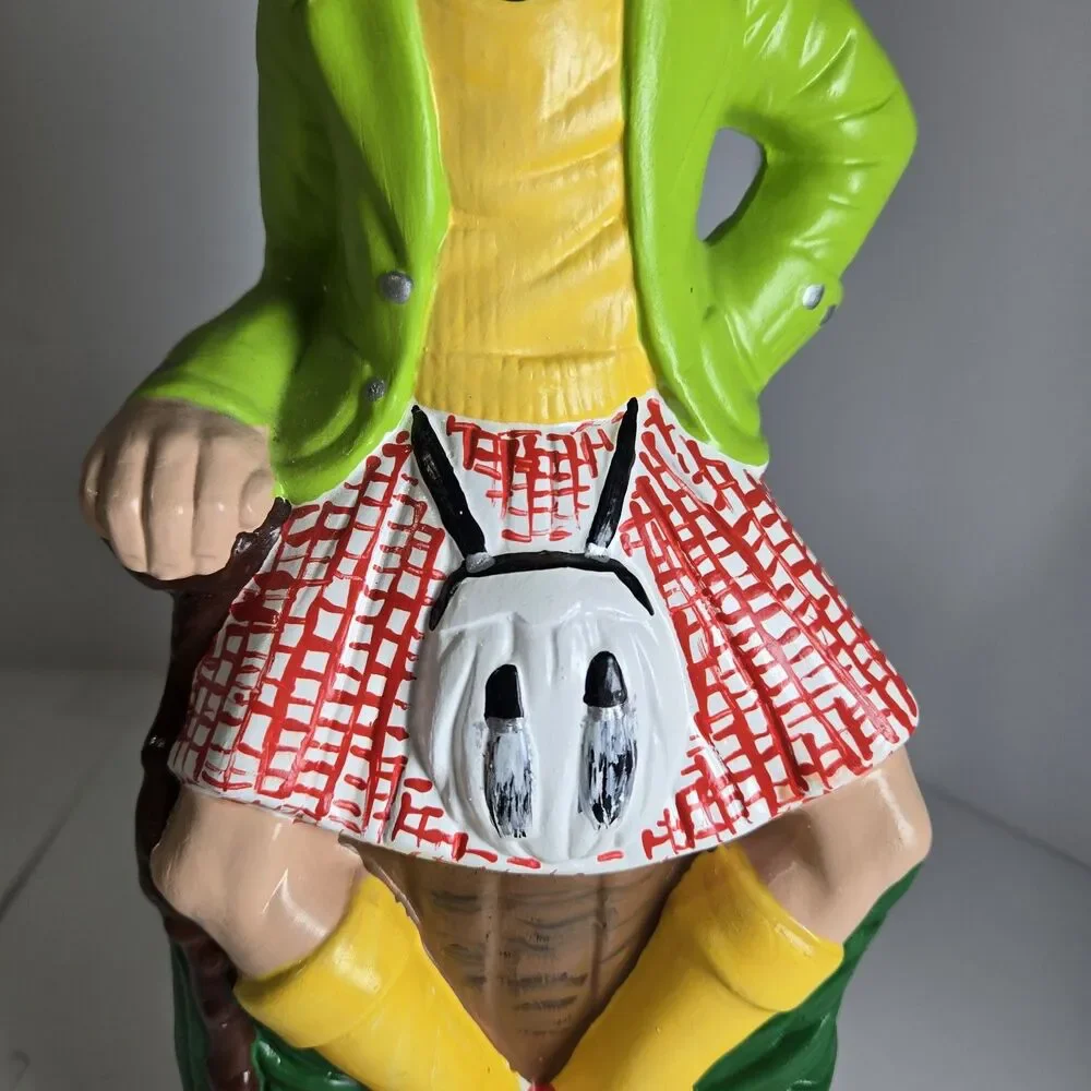 Vintage Ceramic Scottish Man on Barrel Decanter – Hand Painted Barware Figurine